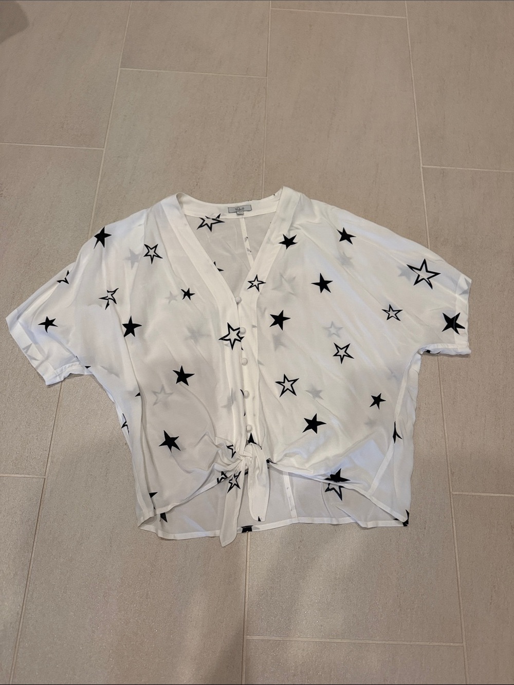 Rails White Blouse with Black Star Print